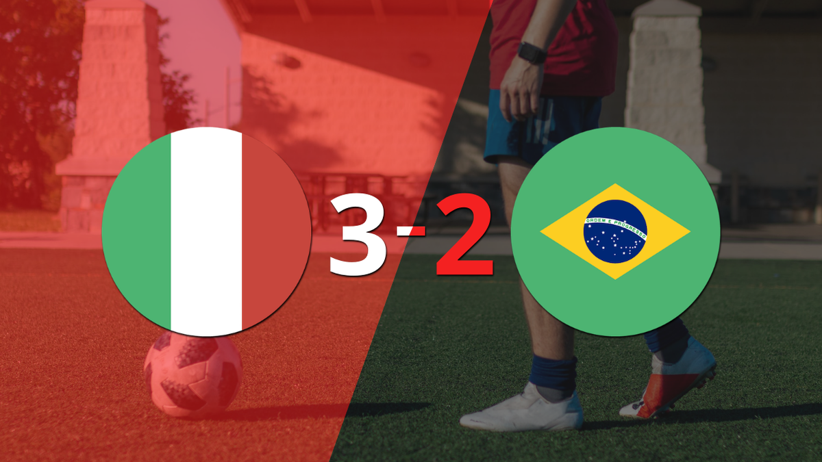 Cesare Casadei marca un doblete en la victoria 3-2 de Italia ante Brasil