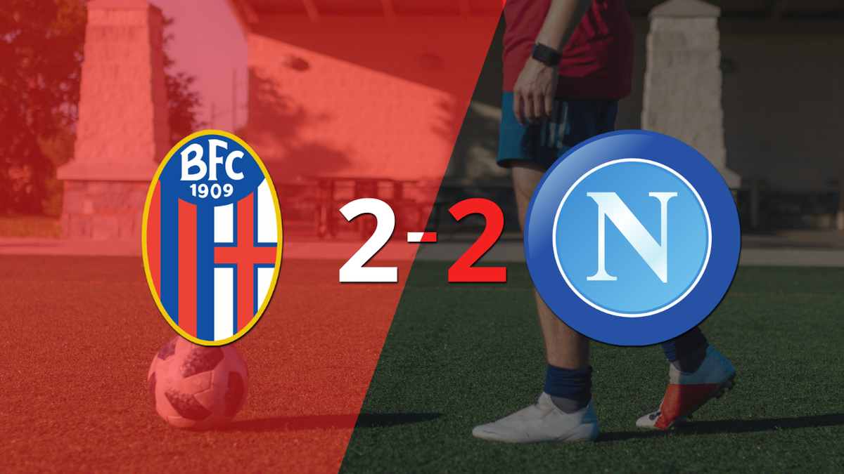 Napoli empató 2-2 ante Bologna con doblete de Victor Osimhen