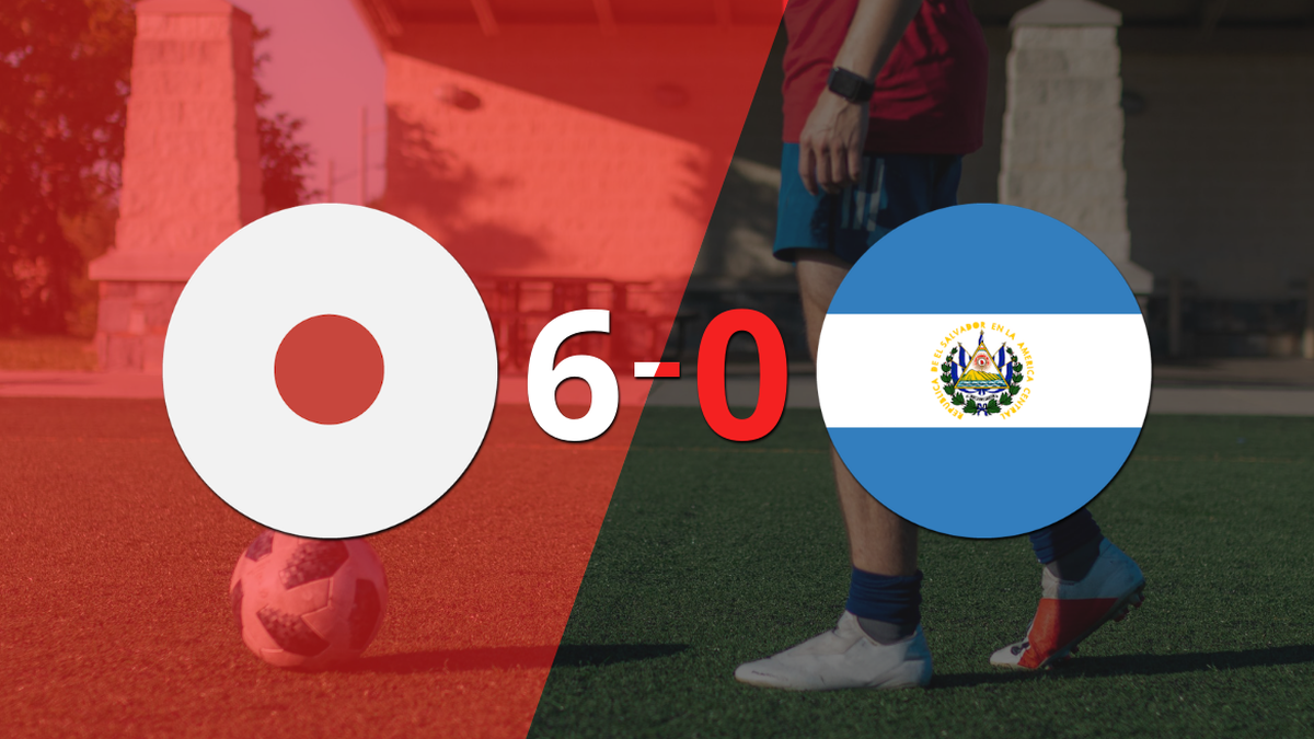 Japón fue contundente y goleó 6-0 a El Salvador
