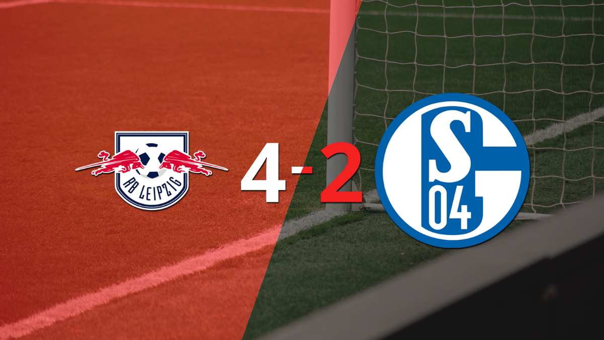 RB Leipzig gana 4-2 a Schalke 04 con doblete de Christopher Nkunku