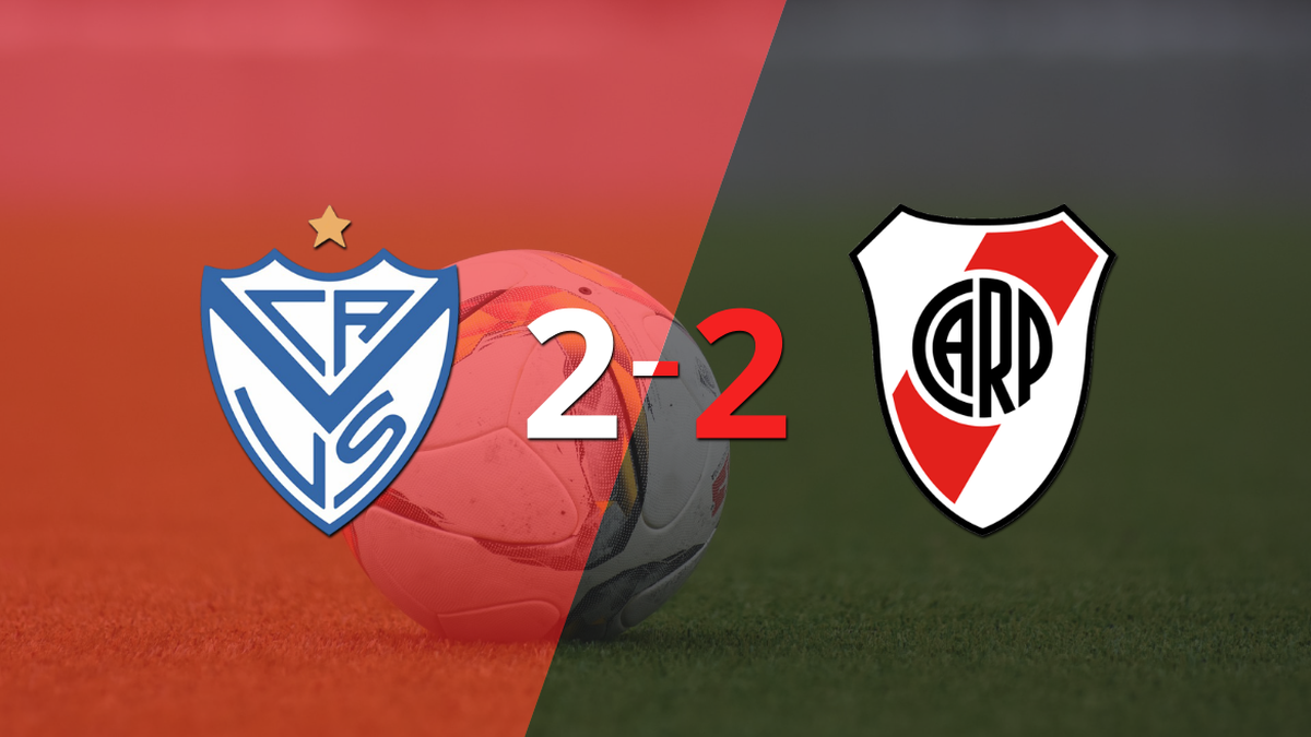 Vélez y River Plate igualaron por 2 en un vibrante partido