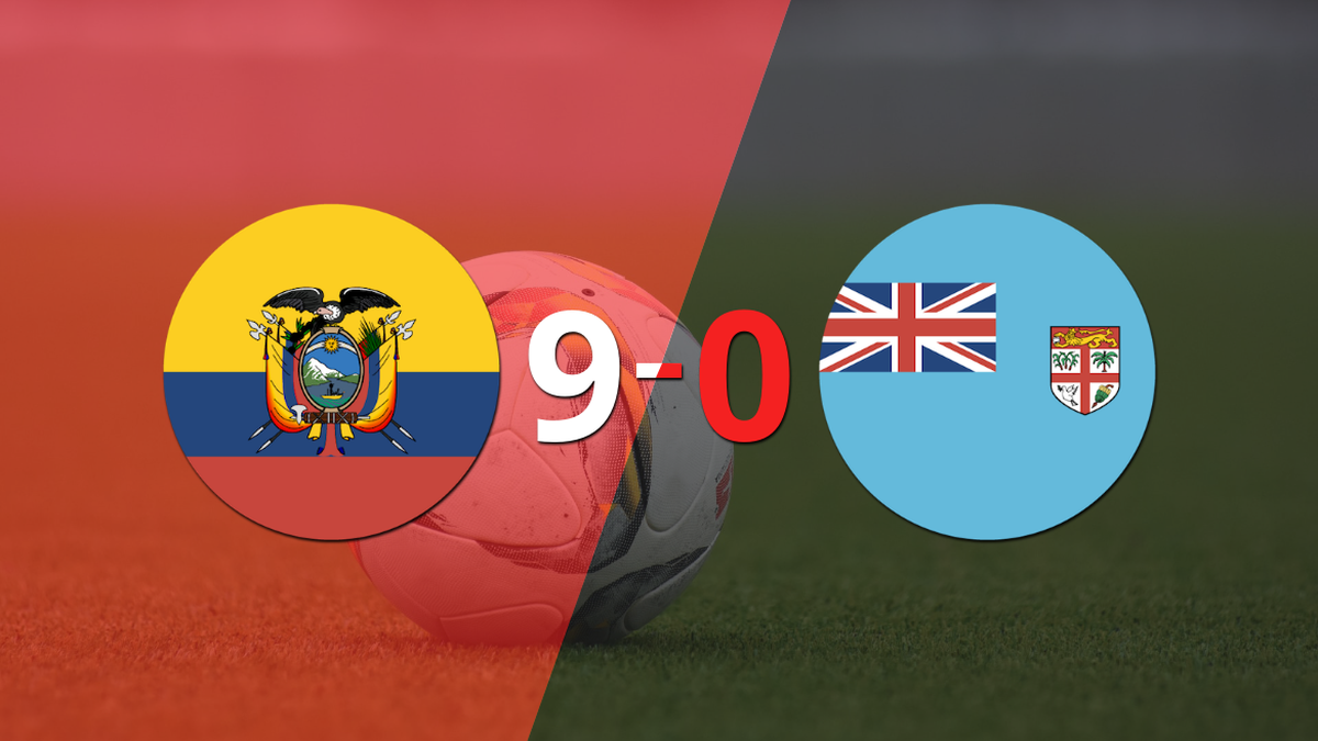 Justin Cuero anotó un doblete en la goleada 9-0 de Ecuador a Fiji